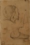 Carracci Agostino-Testa di monaco di profilo e studio di un piede calzato in un sandalo